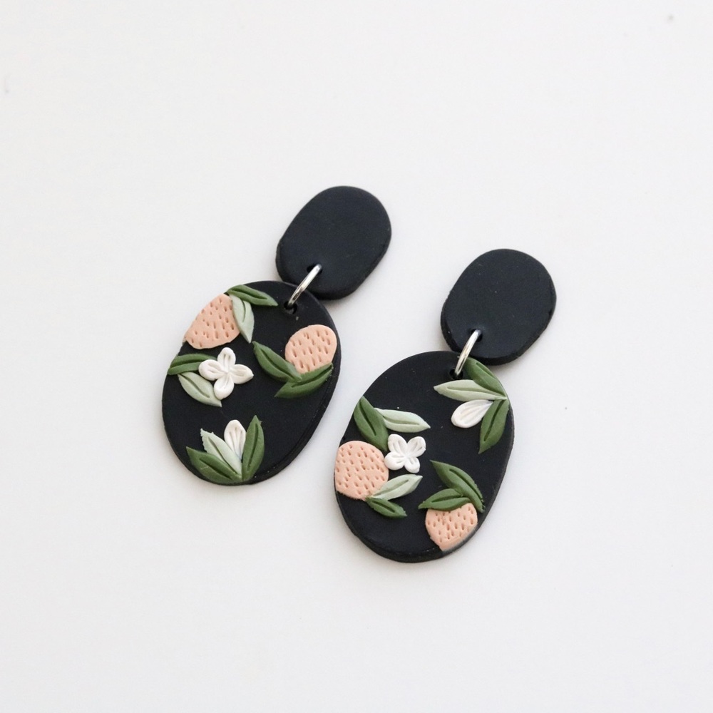 Handmade polymer clay strawberry earring